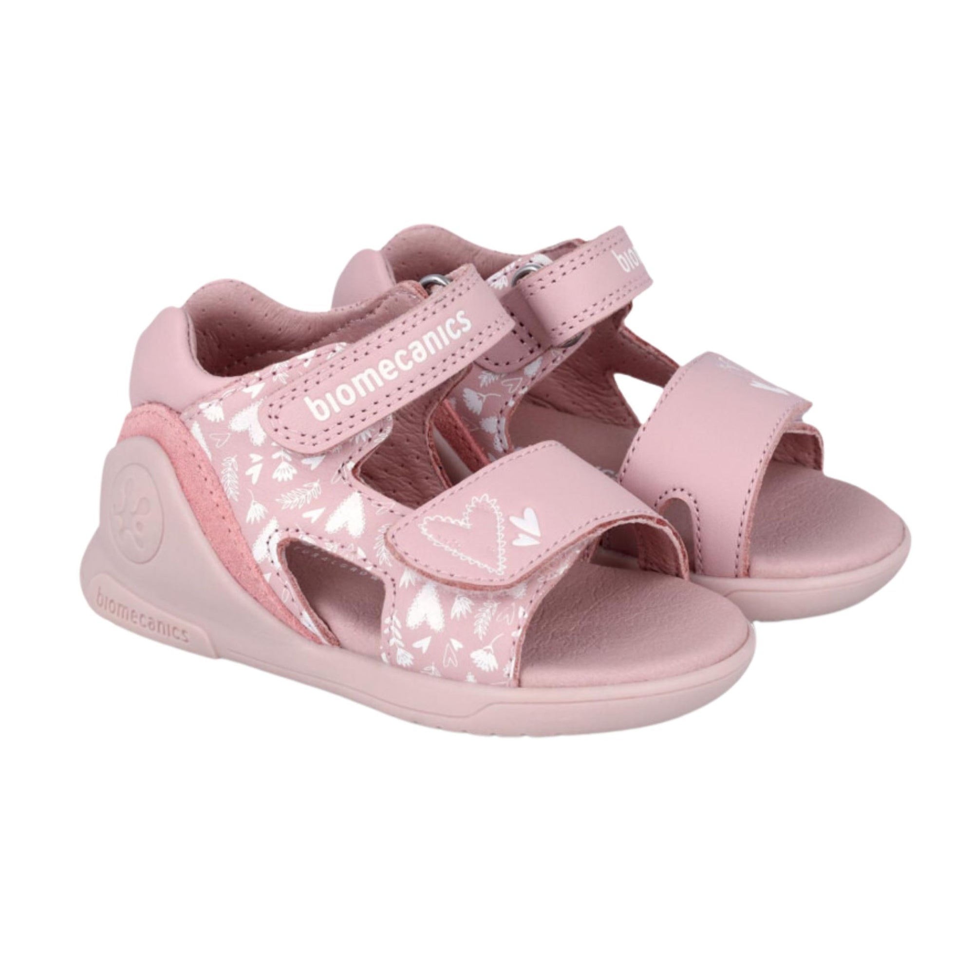 Biomecanics Biogateo Pink Triple Heart Sandals