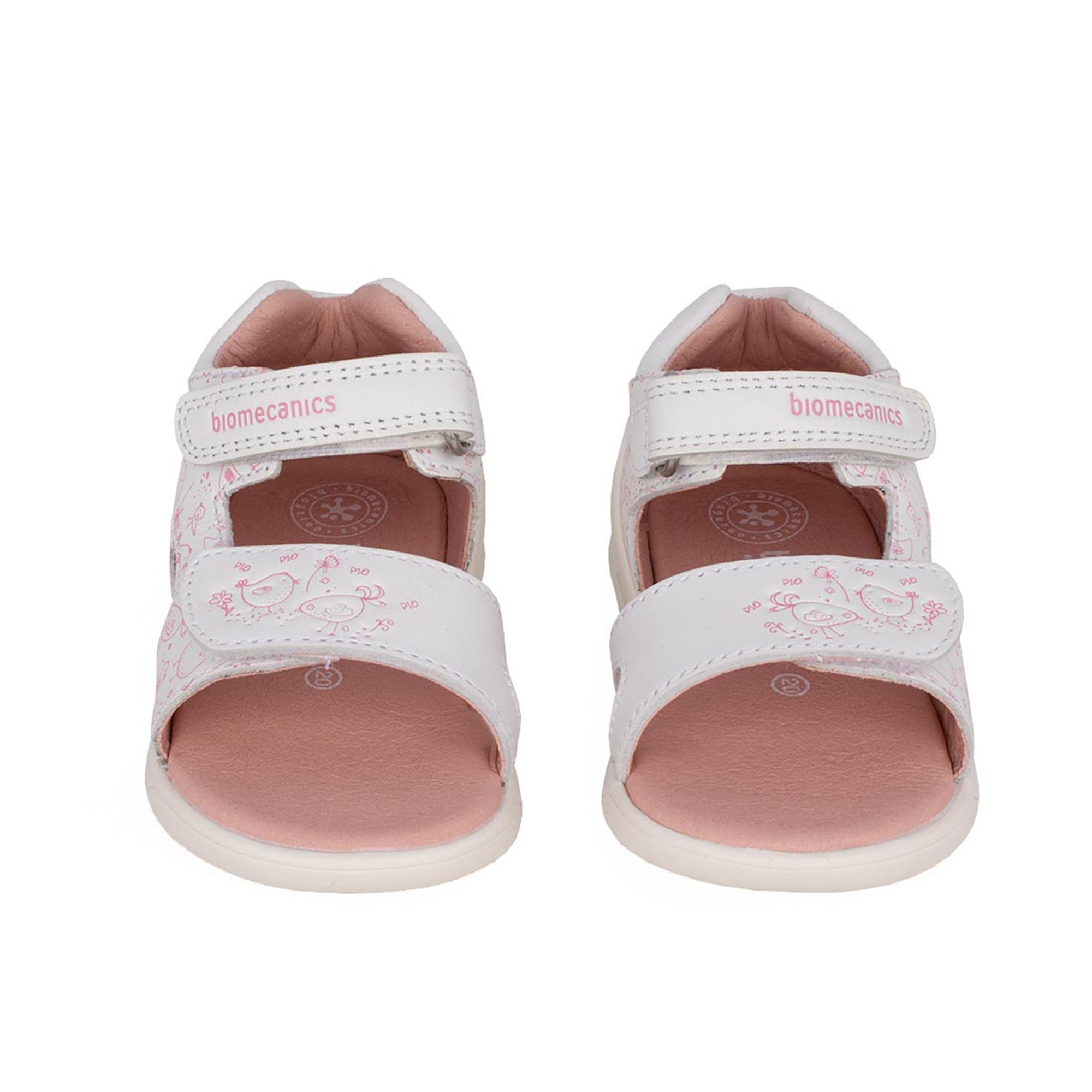 Biogateo White Open-Toed Sandals - Pink Birds